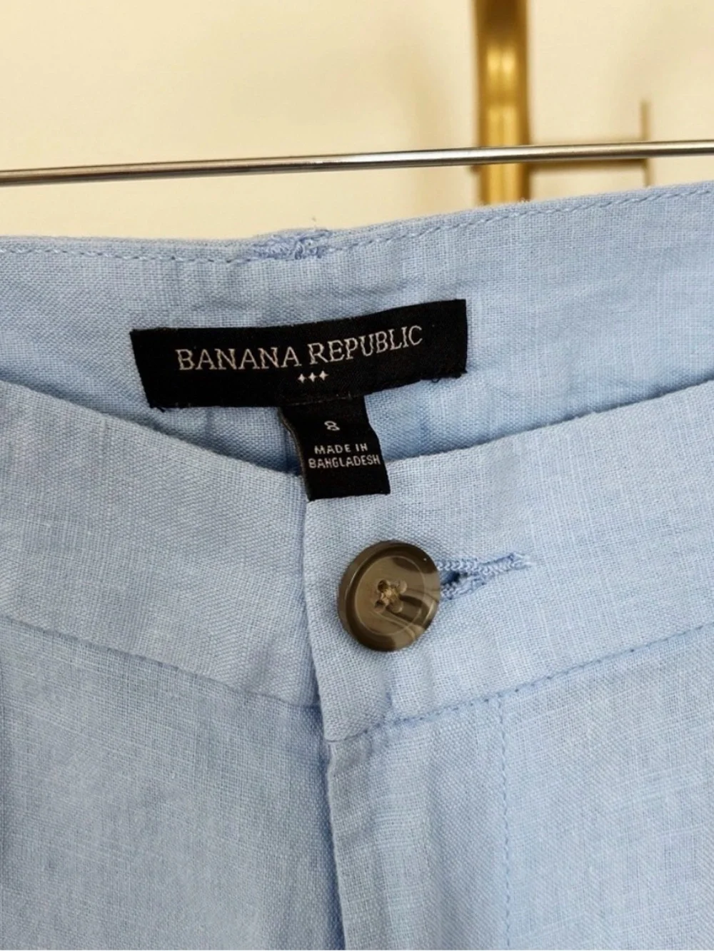 Banana Republic Light Blue Linen Cotton Pants - Size 8
